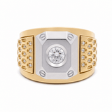 14k Two Tone/Yellow Gold Fashion Men's Ring - Miral Jewelry