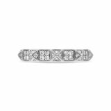 14K White Band Fashion Ring with 0.29Tw Round Diamonds - Miral Jewelry