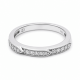 14K White Gold Band Diamond Fashion Ring with 0.16Tw Round Diamonds - Miral Jewelry