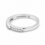 14K White Gold Band Diamond Fashion Ring with 0.16Tw Round Diamonds - Miral Jewelry