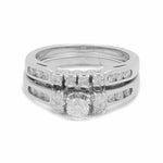 14K White Gold Bridal Woman Ring with Diamonds - Miral Jewelry