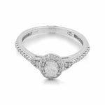 14K White Gold Bridal Woman Ring with Diamonds - Miral Jewelry