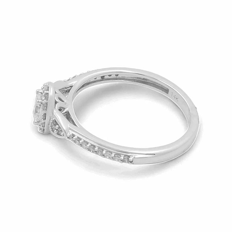14K White Gold Bridal Woman Ring with Diamonds - Miral Jewelry