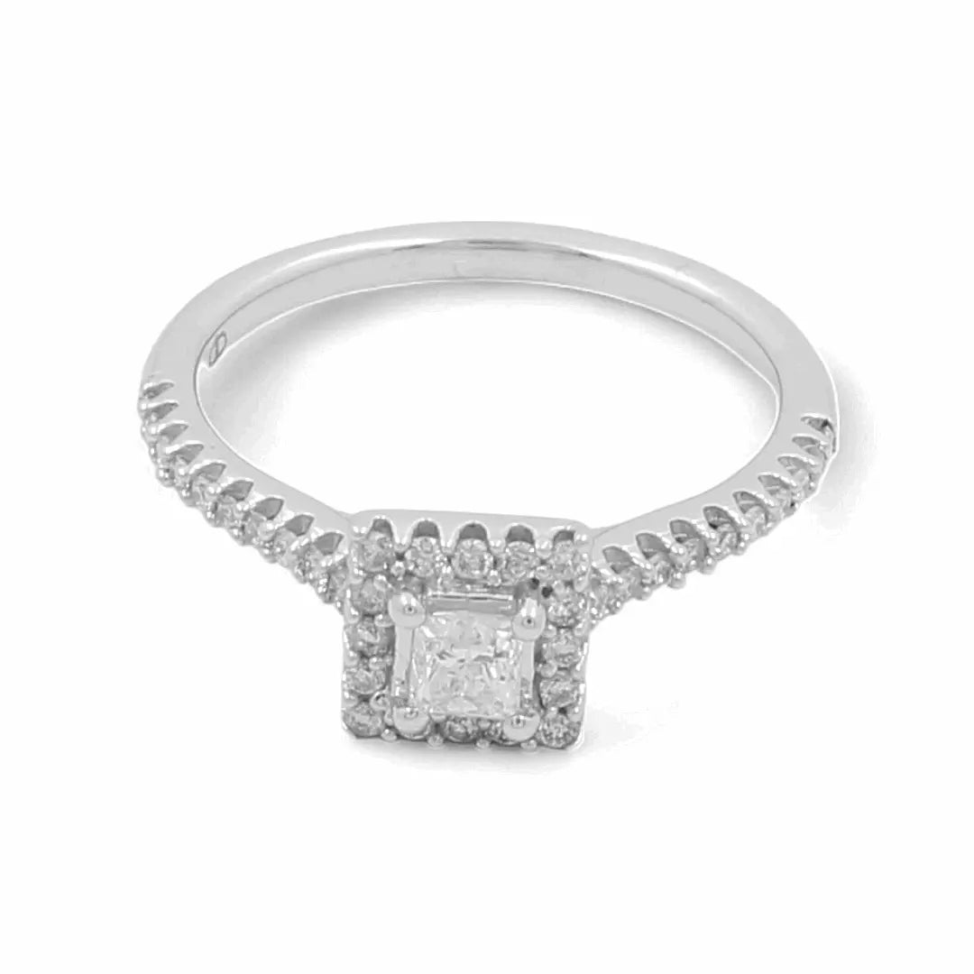 14K White Gold Bridal Woman Ring with Diamonds - Miral Jewelry