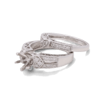 14K White Gold Bridal Woman Ring with Diamonds - Miral Jewelry