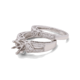14K White Gold Bridal Woman Ring with Diamonds - Miral Jewelry