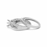 14K White Gold Bridal Woman Ring with Diamonds - Miral Jewelry