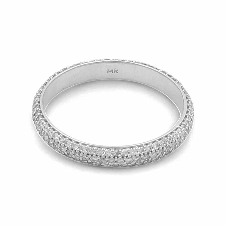 14K White Gold Bridal Woman Ring with Diamonds - Miral Jewelry