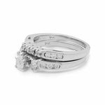14K White Gold Bridal Woman Ring with Diamonds - Miral Jewelry