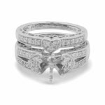 14K White Gold Bridal Woman Ring with Diamonds - Miral Jewelry