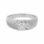 14K White Gold Bridal Woman Ring with Zirconias - Miral Jewelry