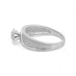 14K White Gold Bridal Woman Ring with Zirconias - Miral Jewelry