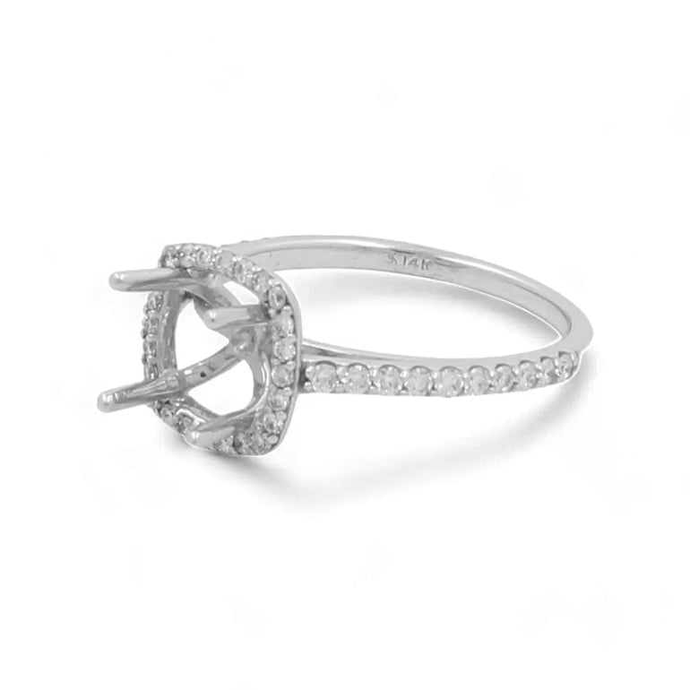 14K White Gold Bridal Woman's Ring with Diamonds - Miral Jewelry