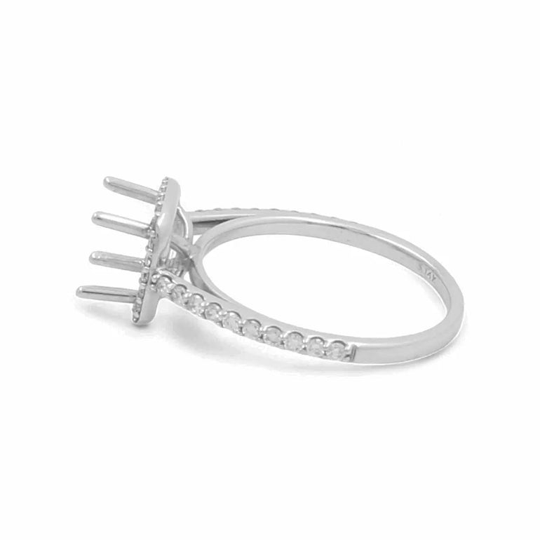 14K White Gold Bridal Woman's Ring with Diamonds - Miral Jewelry