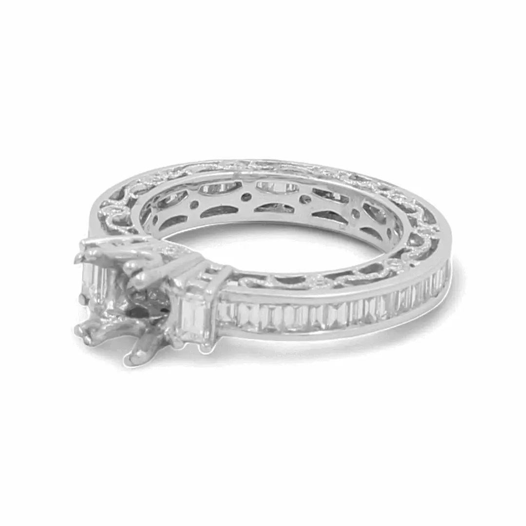 14K White Gold Bridal Woman's Ring with Diamonds - Miral Jewelry