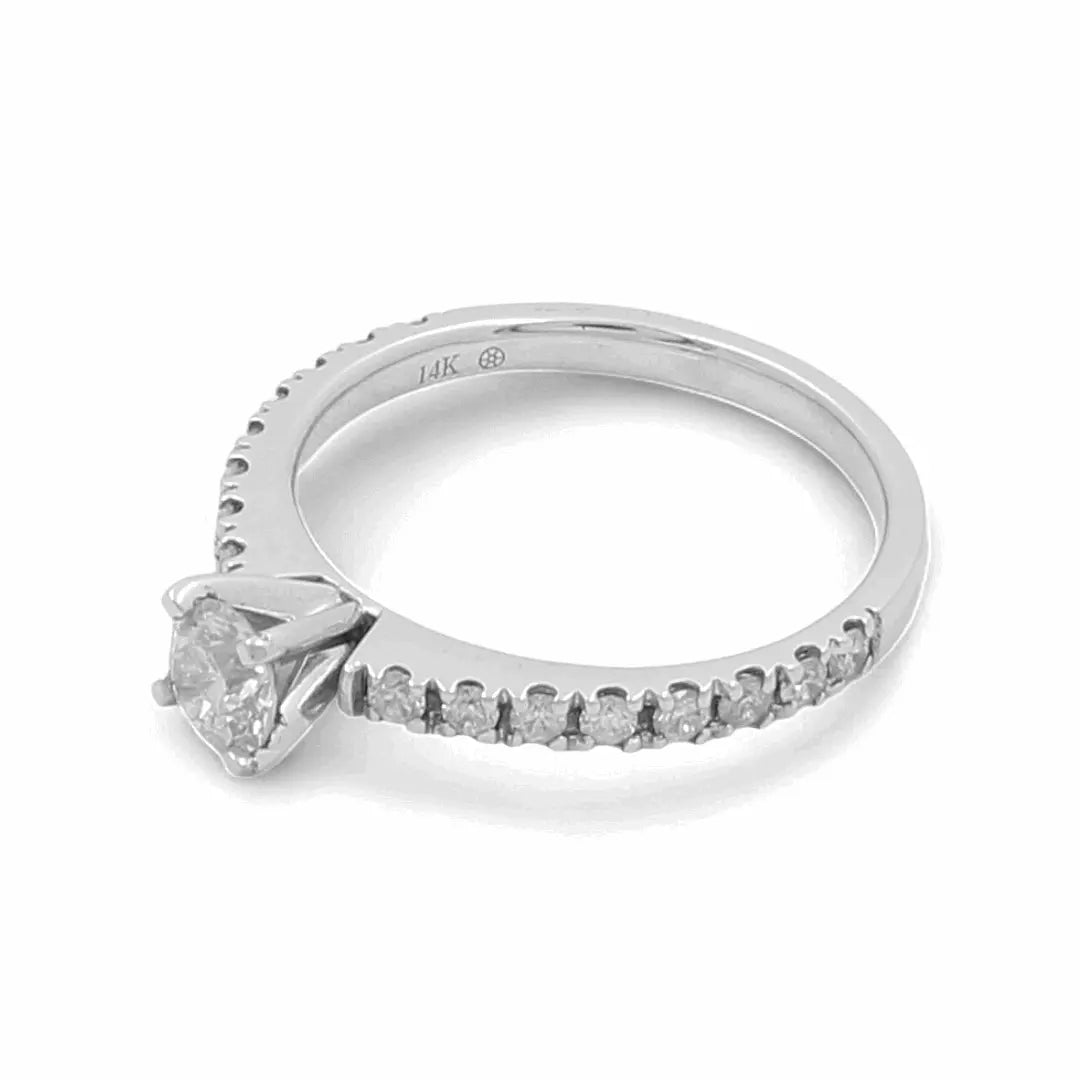 14K White Gold Bridal Woman's Ring with Diamonds - Miral Jewelry