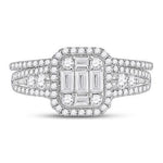 14K White Gold Contemporary Diamond Bridal with 1.00Tw Round Diamonds - Miral Jewelry