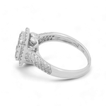 14K White Gold Contemporary Diamond Engagement Ring with 1.33Tw Round Diamond - Miral Jewelry