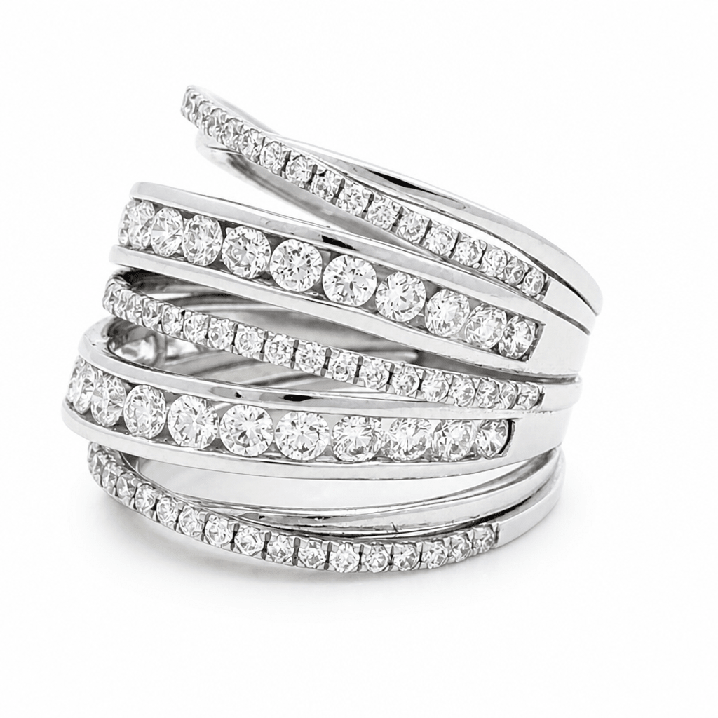 14K White Gold Diamond Fashion Ring with 2.37Tw Round Diamond - Miral Jewelry