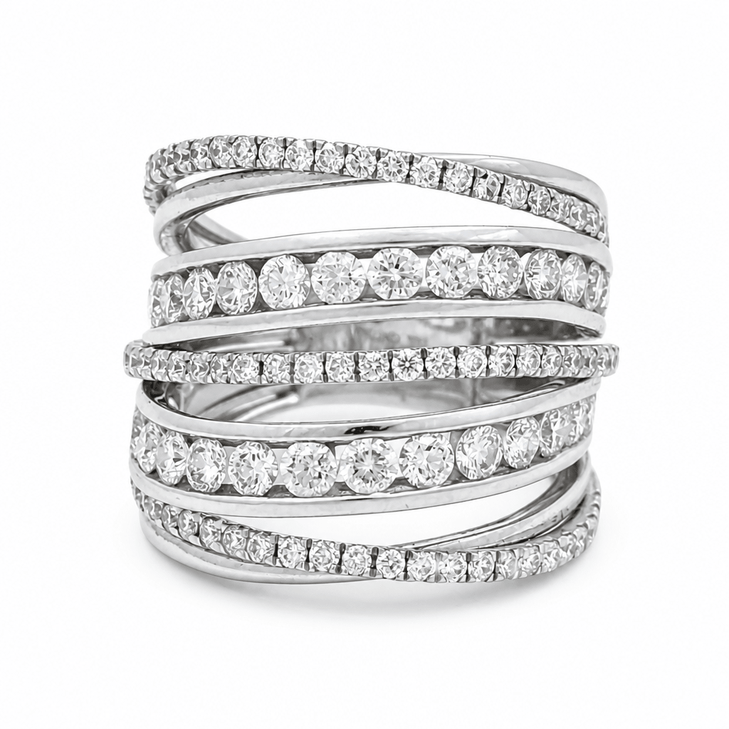 14K White Gold Diamond Fashion Ring with 2.37Tw Round Diamond - Miral Jewelry