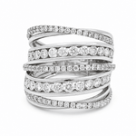 14K White Gold Diamond Fashion Ring with 2.37Tw Round Diamond - Miral Jewelry
