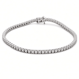 14K White Gold Diamond Tennis Bracelet – 2.33 ct tw, 7" - Miral Jewelry