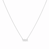14k White Gold Fashion Diamond Necklace 18" with 0.15Tw Round Diamonds - Miral Jewelry