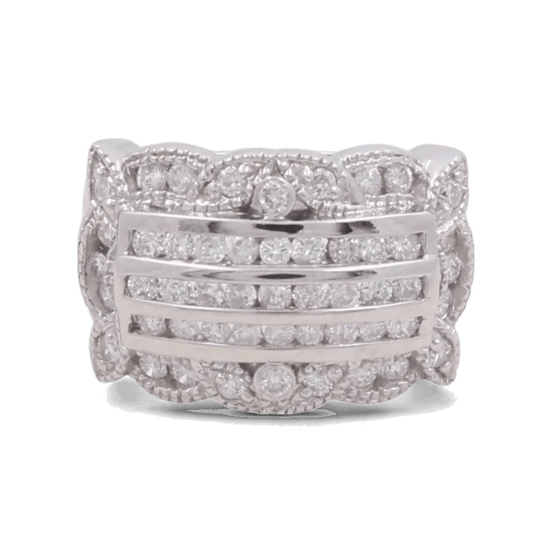 14K White Gold Fashion Diamond Woman Ring - Miral Jewelry