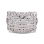 14K White Gold Fashion Diamond Woman Ring - Miral Jewelry