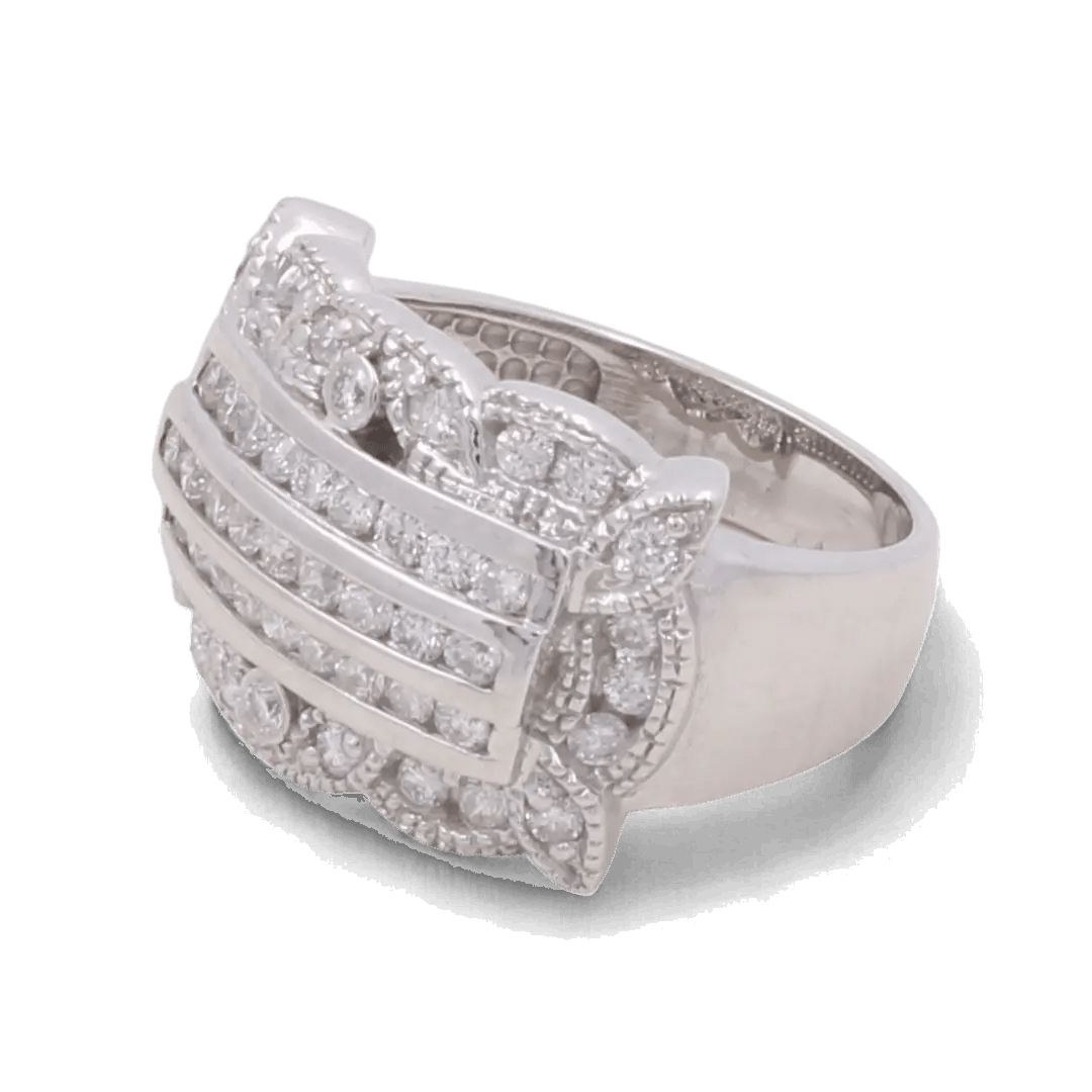14K White Gold Fashion Diamond Woman Ring - Miral Jewelry