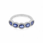 14K White Gold Fashion Sapphire Women's Ring - Miral Jewelry