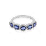 14K White Gold Fashion Sapphire Women's Ring - Miral Jewelry