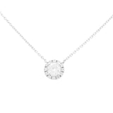 14K White Gold Moderm Diamond Women's Necklaces with 0.32Tw Round Diamonds - Miral Jewelry