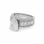 14K White Gold Pear Rings with 3.00Tw Pear Lab Diamonds and 2.25Tw Round Lab Grown Diamonds - Miral Jewelry