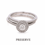 14K White Gold Round Diamond Bridal Set Ring with 0.50Tw Round Diamonds and 0.25Tw Round Diamonds - Miral Jewelry