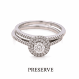 14K White Gold Round Diamond Bridal Set Ring with 0.50Tw Round Diamonds and 0.25Tw Round Diamonds - Miral Jewelry