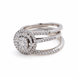 14K White Gold Round Diamond Bridal Set Ring with 0.75Tw Round Diamonds - Miral Jewelry