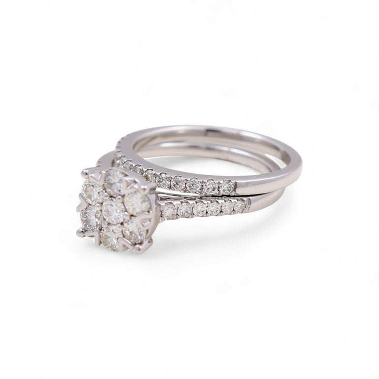 14K White Gold Round Diamond Bridal with 2.00Tw Round Diamonds - Miral Jewelry