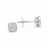 14K White Gold Round Diamond Earrings with 0.59Tw Round Diamonds - Miral Jewelry