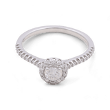 14K White Gold Round Diamond Engagement Ring - Miral Jewelry