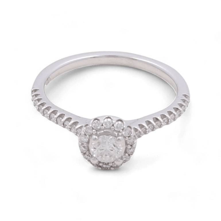 14K White Gold Round Diamond Engagement Ring - Miral Jewelry
