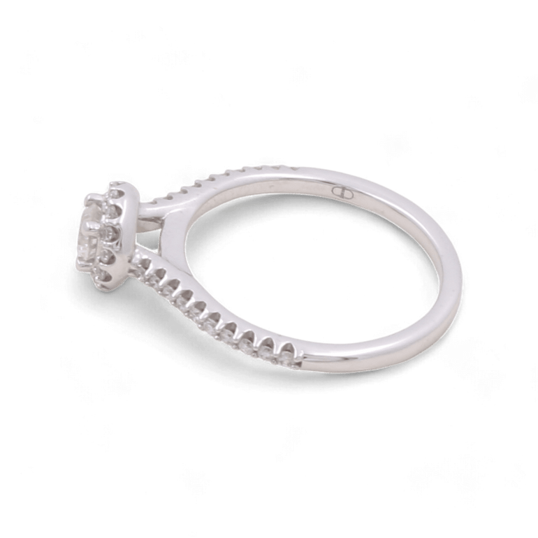 14K White Gold Round Diamond Engagement Ring - Miral Jewelry