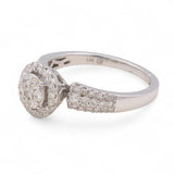 14K White Gold Round Diamond Engagement Ring with 0.75Tw Round Diamonds - Miral Jewelry