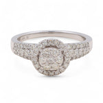 14K White Gold Round Diamond Engagement Ring with 0.75Tw Round Diamonds - Miral Jewelry