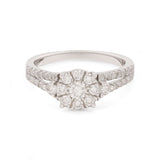 14K White Gold Round Diamond Engagement Ring with 1.40Tw Round Diamonds - Miral Jewelry