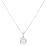 14k White Gold Round Diamond Necklace 18" with 0.52Tw Round Diamonds - Miral Jewelry