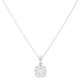 14k White Gold Round Diamond Necklace 18" with 0.52Tw Round Diamonds - Miral Jewelry