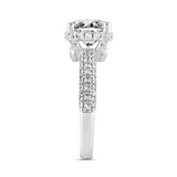 14K White Gold Round Rings with 2.00Tw Round Lab Diamonds and 0.75Tw Round Lab Grown Diamonds - Miral Jewelry