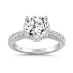 14K White Gold Round Rings with 2.00Tw Round Lab Diamonds and 0.75Tw Round Lab Grown Diamonds - Miral Jewelry