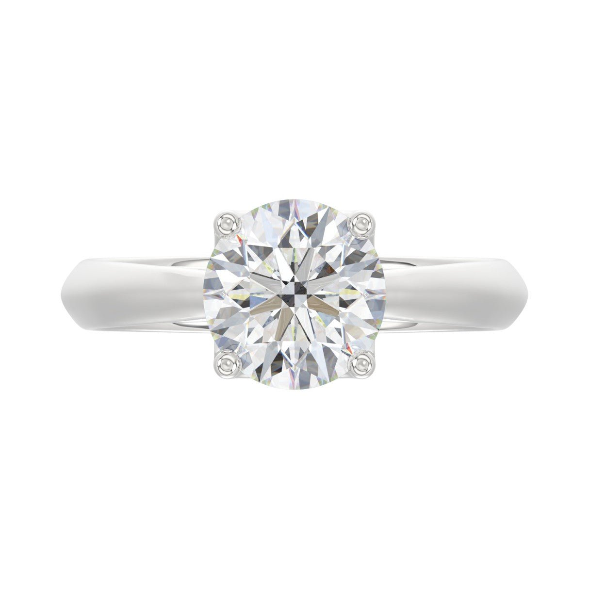 14K White Gold Solitaire Rings with 2.00Tw of Lab Grown Diamond - Miral Jewelry